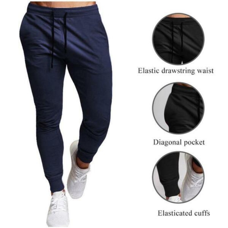 JOGGERS SWEATPANTS MEN'S CASUAL SLIM-FIT FLEECE PA...