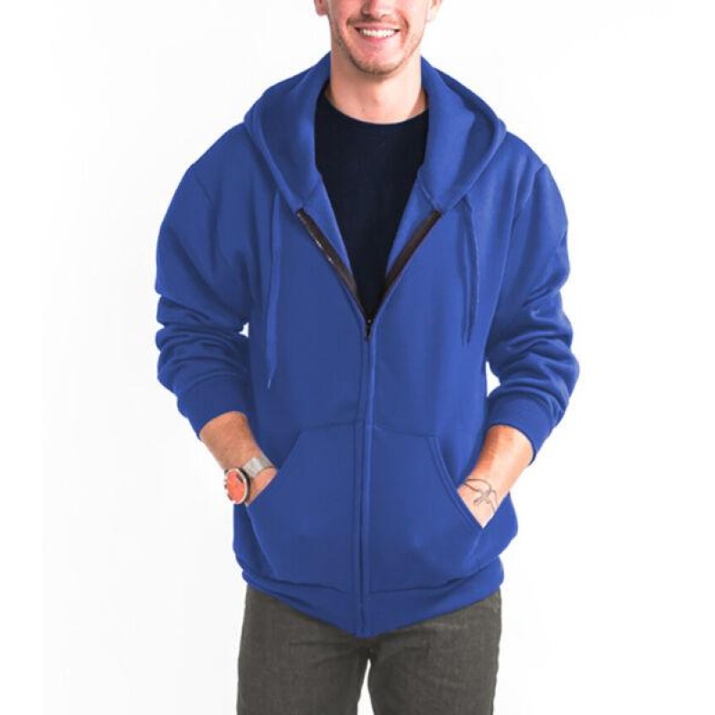 Men's Heavyweight Zip Up Hoodie Jacket Cotton Full Zipper Hooded Sweatshirt Warm