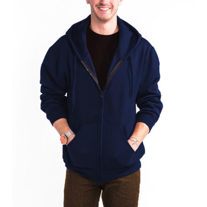 Men's Heavyweight Zip Up Hoodie Jacket Cotton Full Zipper Hooded Sweatshirt Warm