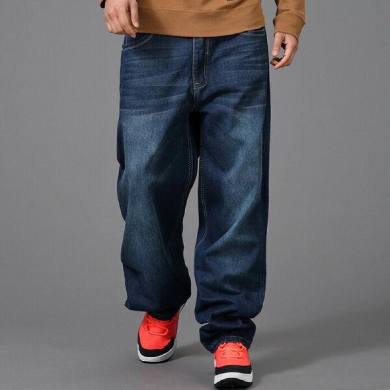 Mens Hip-Hop Jeans Denim Baggy Loose Skateboard Pa...