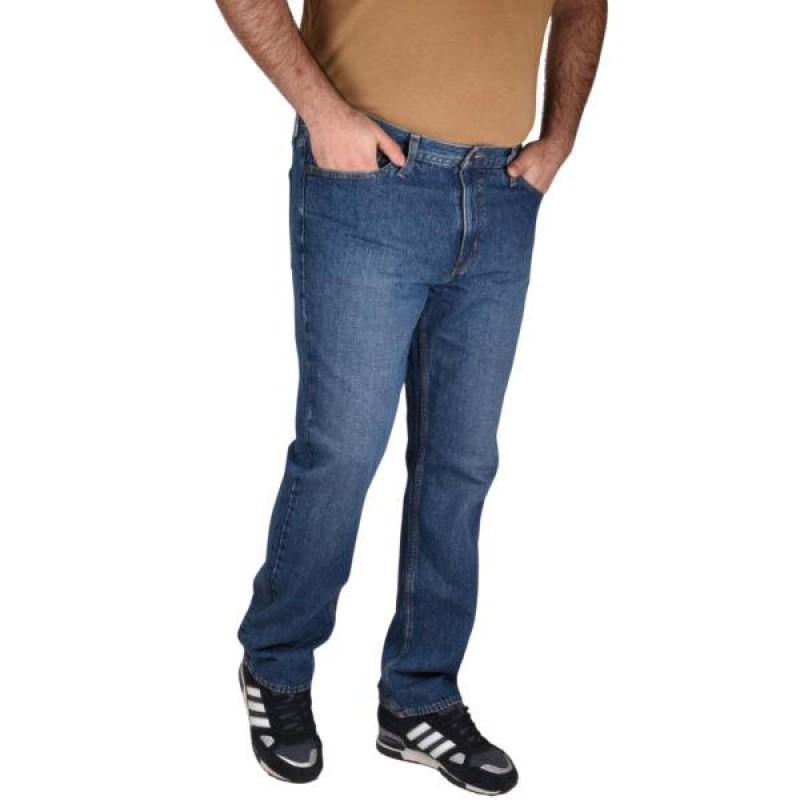 Mens Basic Denim Jeans Regular Fit Straight Leg Co...