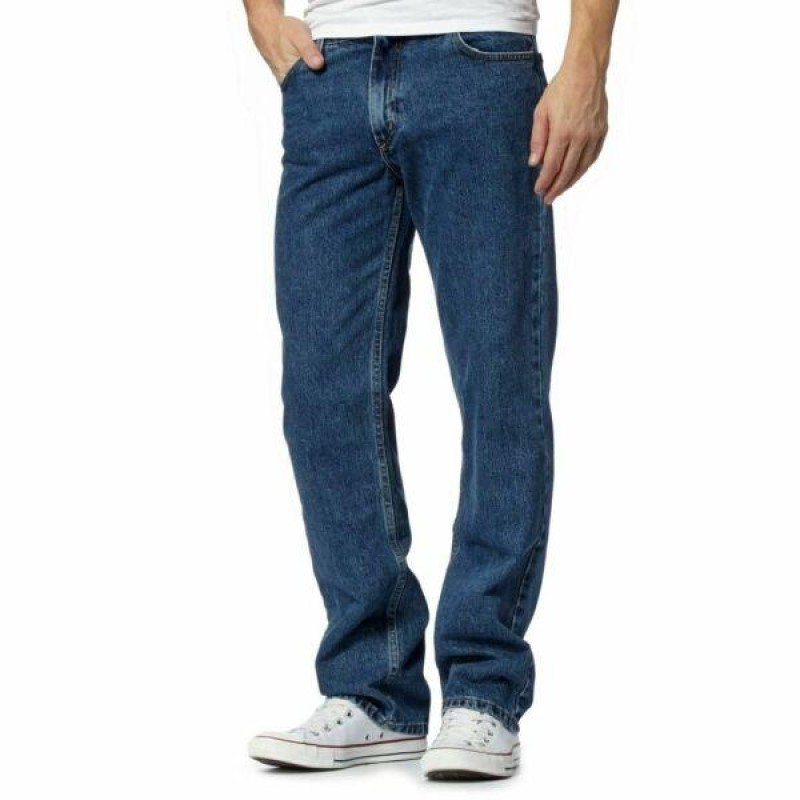 Men' Straight Leg Jeans Basic Casual Work Denim Re...