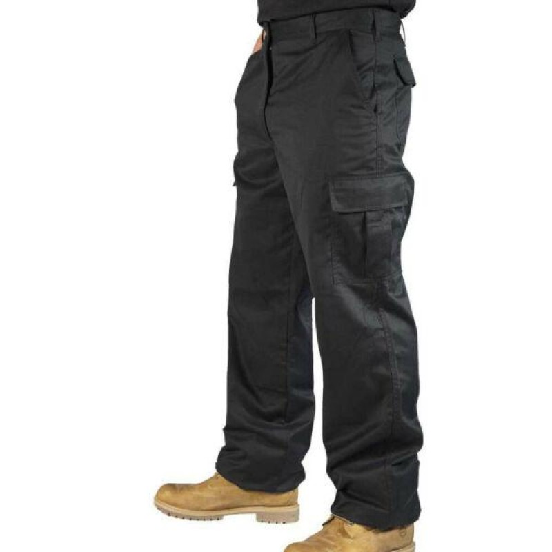 Mens Cargo Combat Work Trousers Size 28 to 52 Blac...