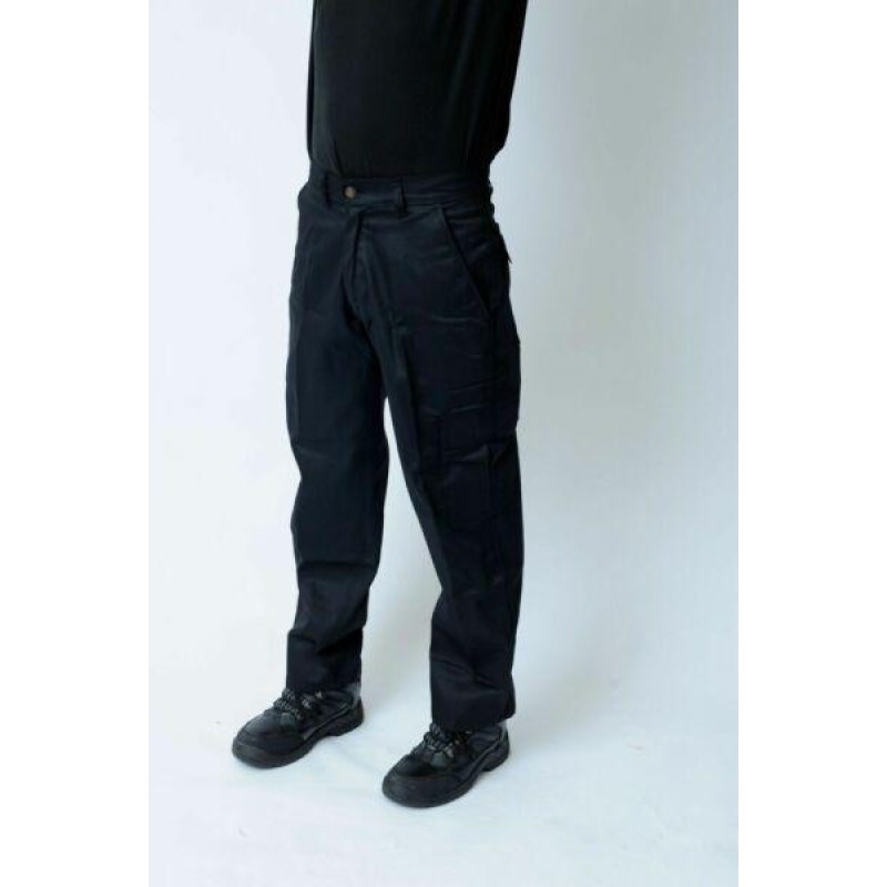 Mens Cargo Combat Work Trousers Size 28 to 52 Black Navy - Machine Washable UK