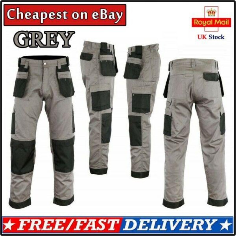 Men's Cargo Trousers Work trouser knee pad pocket ...