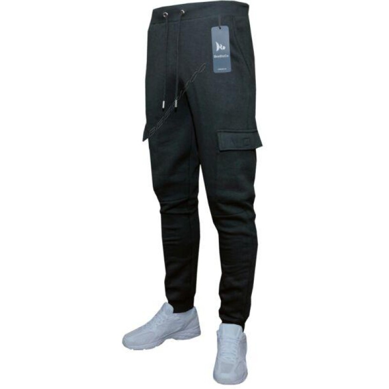 Mens Slim Fit Jogging Bottoms Cargo Combat Plain S...