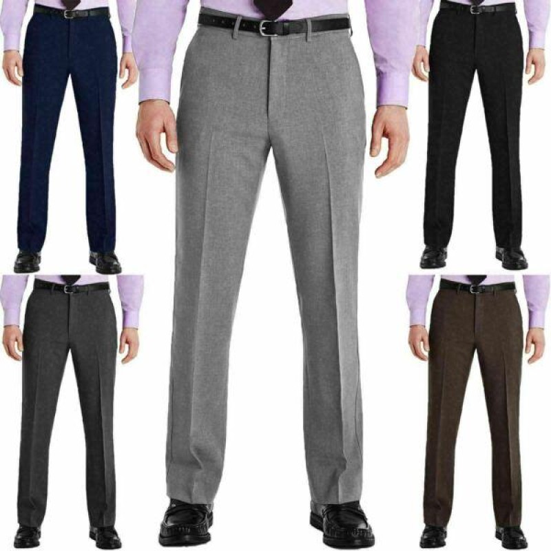 New Mens Trousers Formal Smart Casual Office Trousers Business Dress Pants