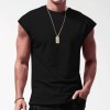 Mens Fashion Solid Color T-Shirt Casual Sleeveless Sports Workout Gym Tops Vest