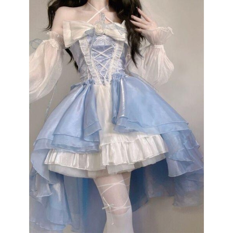 Princess Party Dress Lolita Dress Bow Flower Lace ...