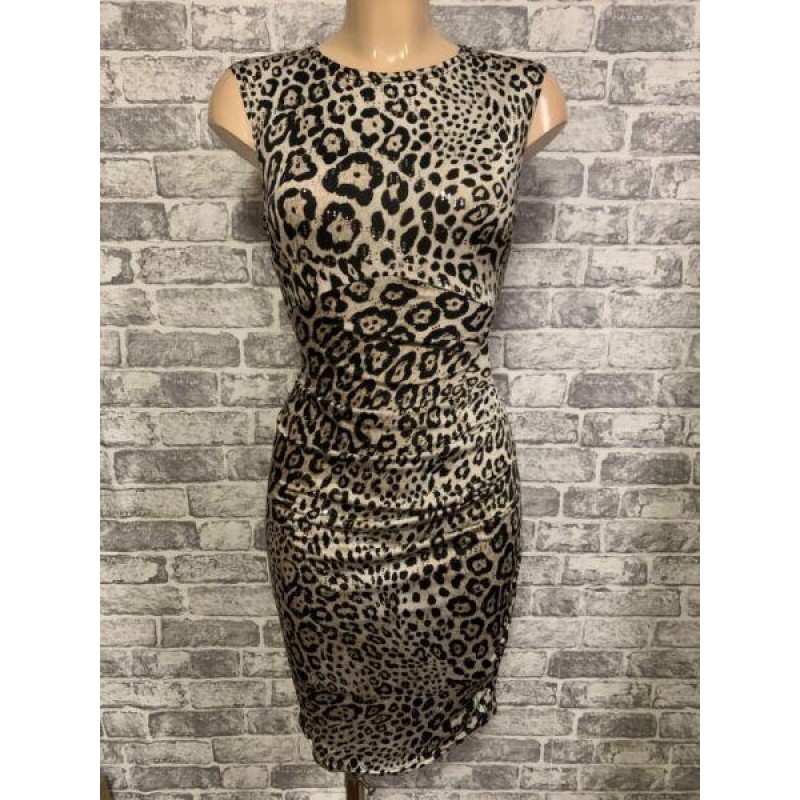 Beautiful Ruch Feature Bodycon Figure Hugging Dress Size 10-18