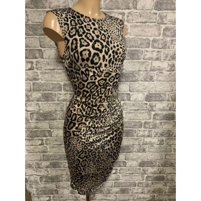 Beautiful Ruch Feature Bodycon Figure Hugging Dress Size 10-18