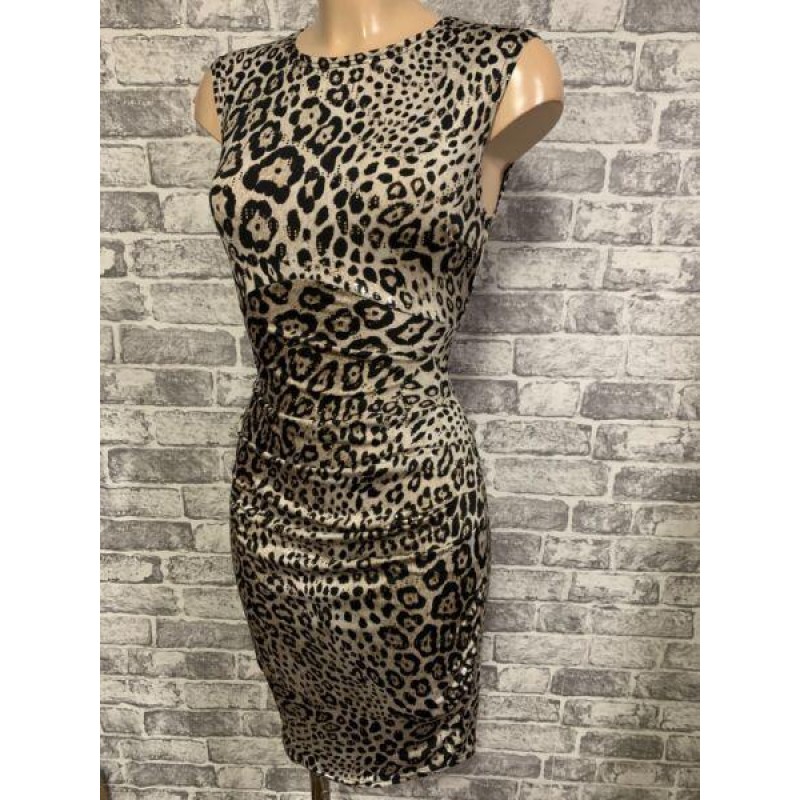 Beautiful Ruch Feature Bodycon Figure Hugging Dress Size 10-18