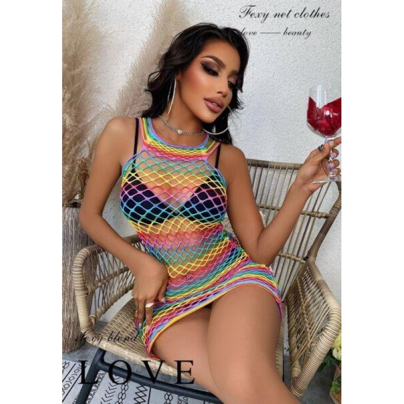 Rainbow Chemise Dress Underwear Sleepwear Sexy Lin...